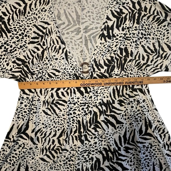 Nw Directions Black and White Animal Print Swim Coverup - Picture 3 of 9